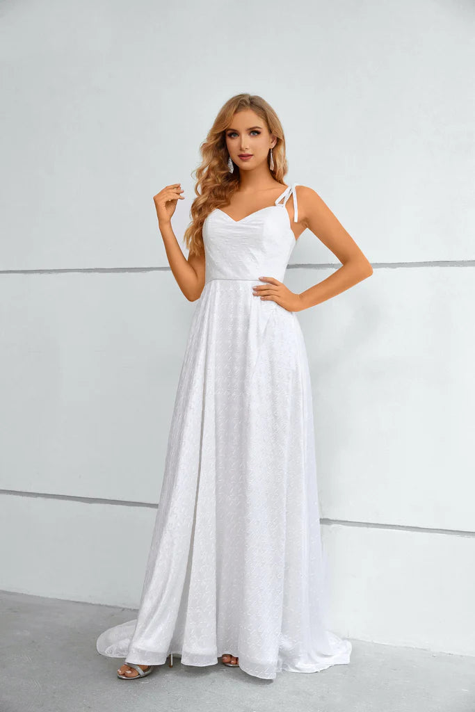 Wholesale A Line Straps Long Prom Dress with Split Party Dress